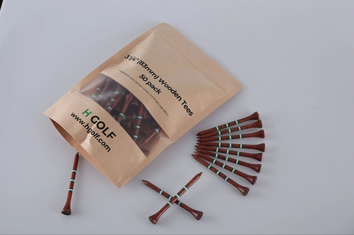 3 1/4" (83mm) Wooden Tees